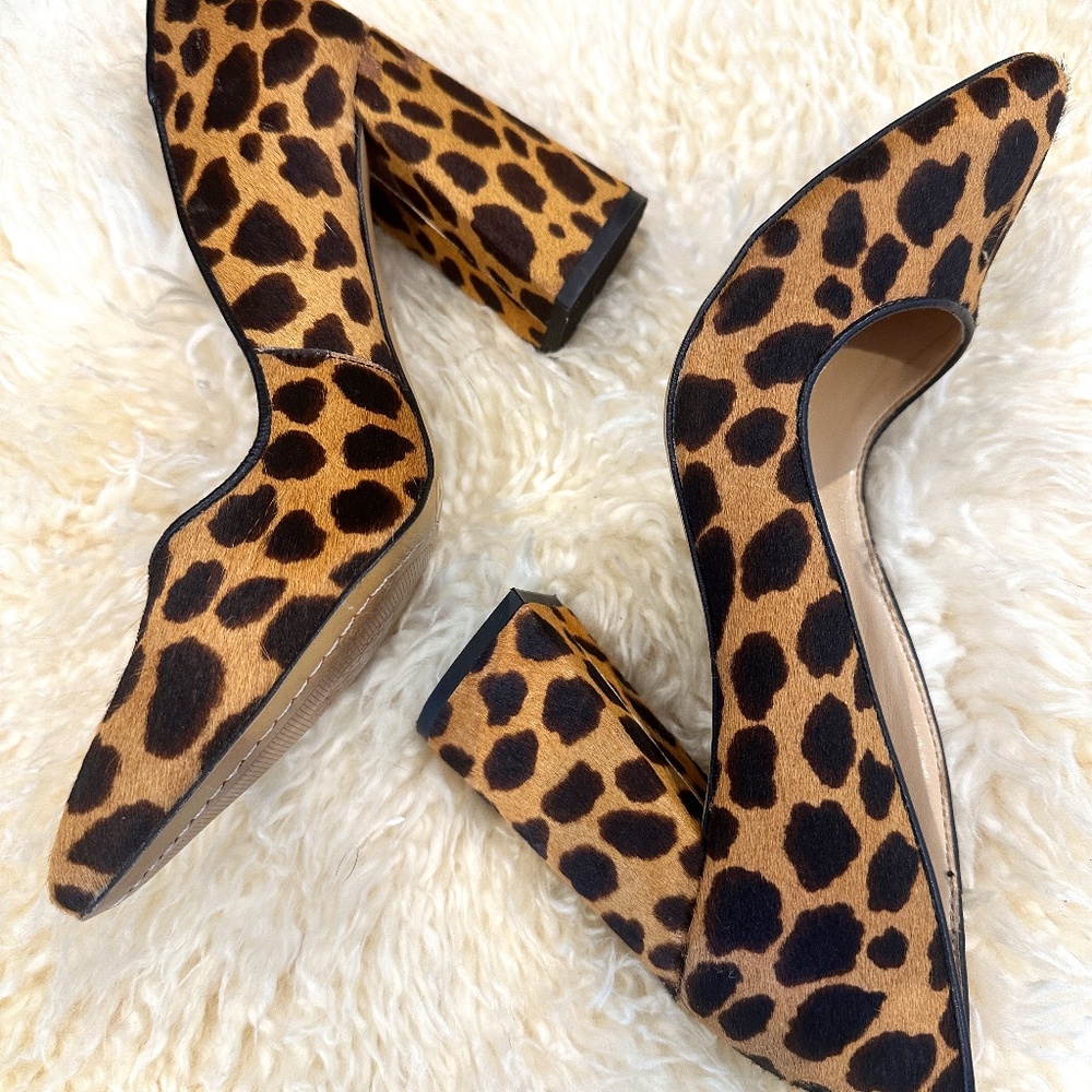 COPY - Vince Camuto Cow Fur Animal Print Block Heel Sz 8.5